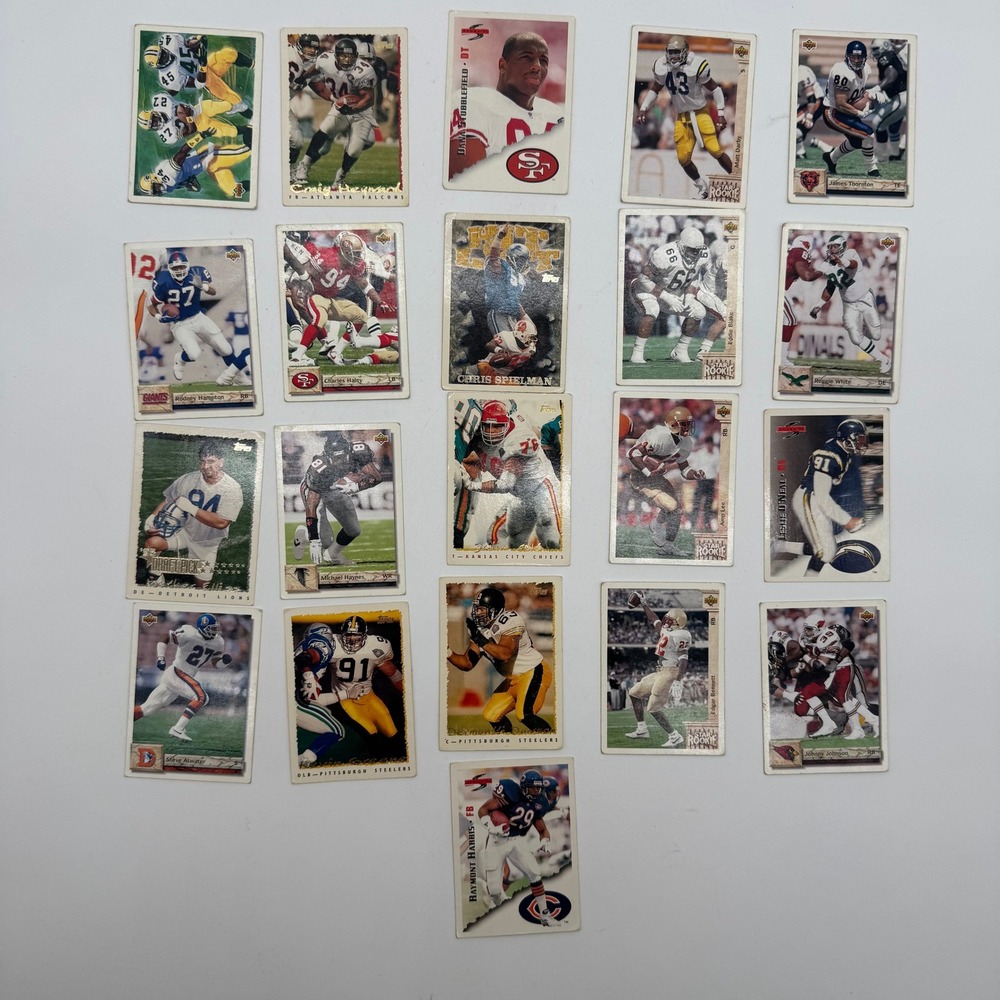 1990s Football Cards 21 Card Lot Upper Deck Topps NFL Rookies Hall of Famers